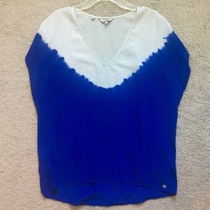 GUESS Dip Tie Dye Flowy Blouse